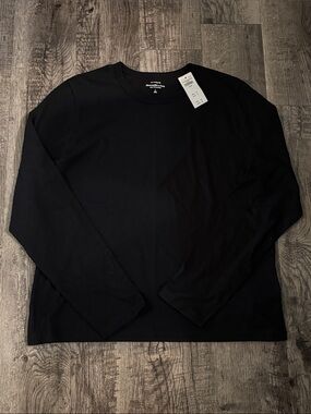 Abercrombie & Fitch Long-Sleeve Relaxed Tee - Black - Size Large